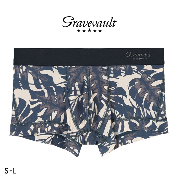 グレイブボールト monstera leaf ローライズ ボクサーパンツ メンズ 前とじ S M L Gravevault