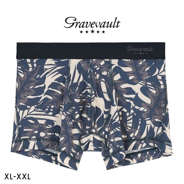 グレイブボールト monstera leaf ショートボクサー メンズ ボクサーパンツ 前とじ XL XXL 大きいサイズ Gravevault