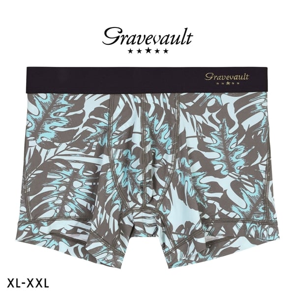 グレイブボールト monstera leaf ショートボクサー メンズ ボクサーパンツ 前とじ XL XXL 大きいサイズ Gravevault