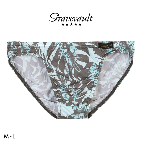 グレイブボールト monstera leaf フルバック ビキニ メンズ ブリーフ 前とじ S M L Gravevault