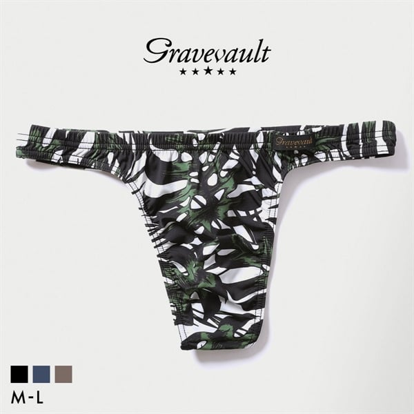 グレイブボールト monstera leaf Tバック ビキニ メンズ 前とじ M L 日本製 Gravevault
