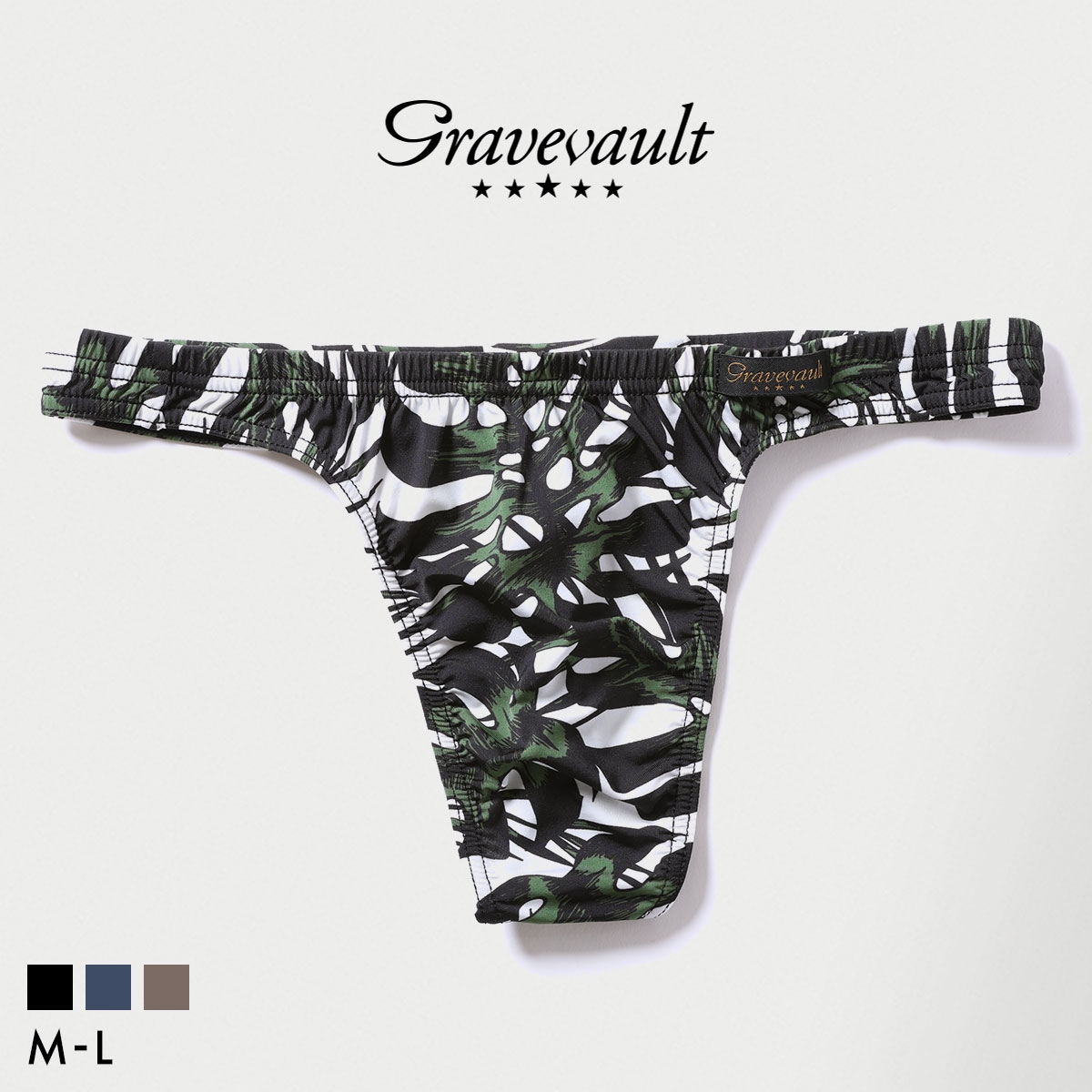 グレイブボールト monstera leaf Tバック ビキニ メンズ 前とじ M L 日本製 Gravevault
