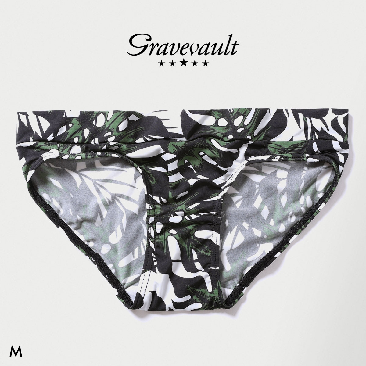 グレイブボールト monstera leaf ビキニショーツ レディース スタンダード ペア Gravevault(BK-ブラック-M)