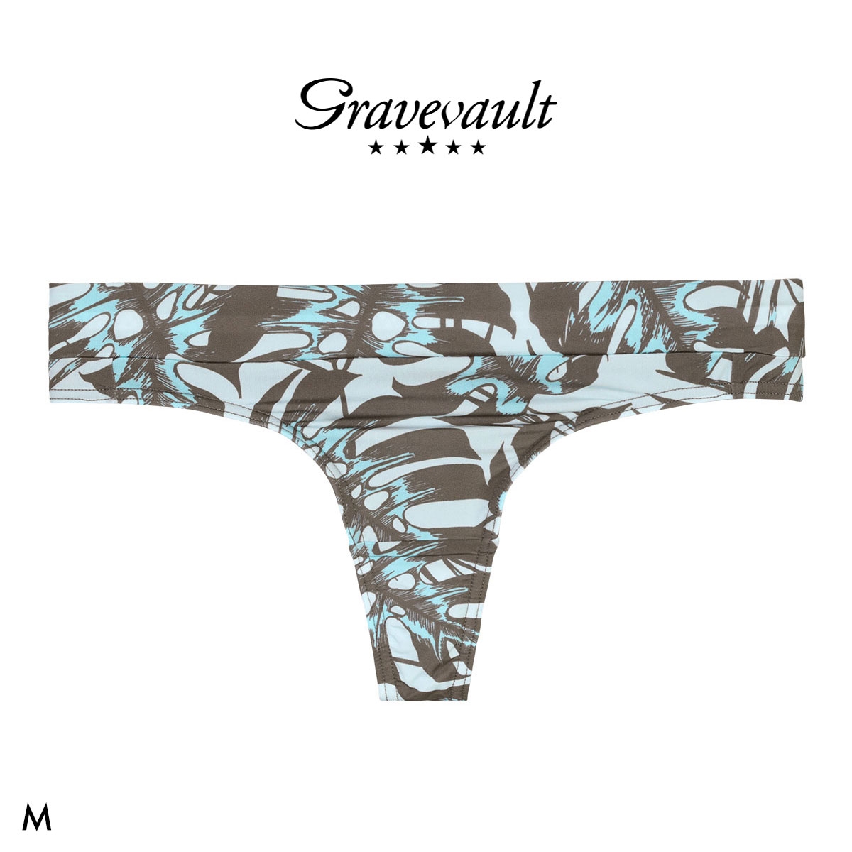 グレイブボールト monstera leaf Thong Tショーツ レディース ソング タンガ ペア Gravevault(BR-ブラウン-M)