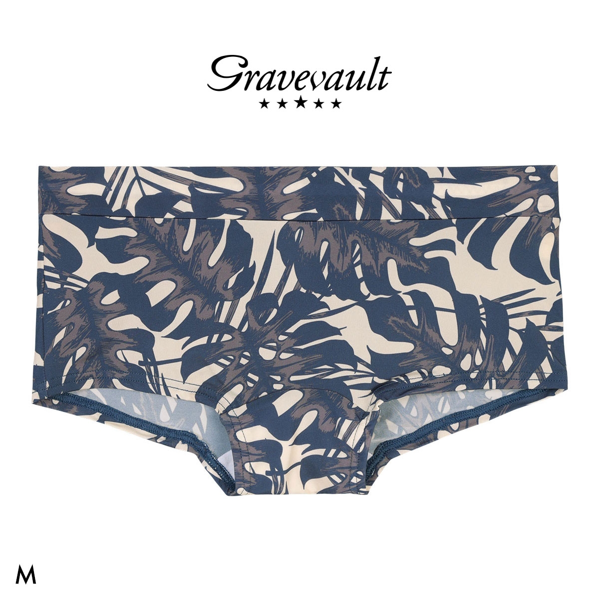 グレイブボールト monstera leaf Shorty ボクサーショーツ レディース ショーツ ボーイレングス ローライズ ペア Gravevault(NV-ネイビー-M)