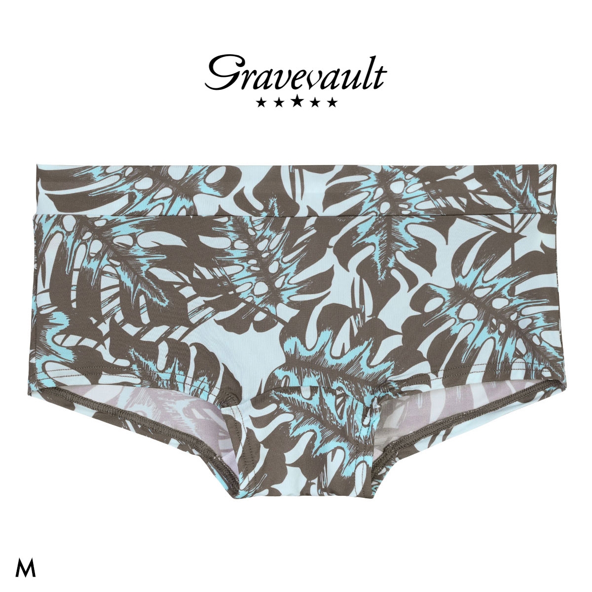 グレイブボールト monstera leaf Shorty ボクサーショーツ レディース ショーツ ボーイレングス ローライズ ペア Gravevault(BR-ブラウン-M)