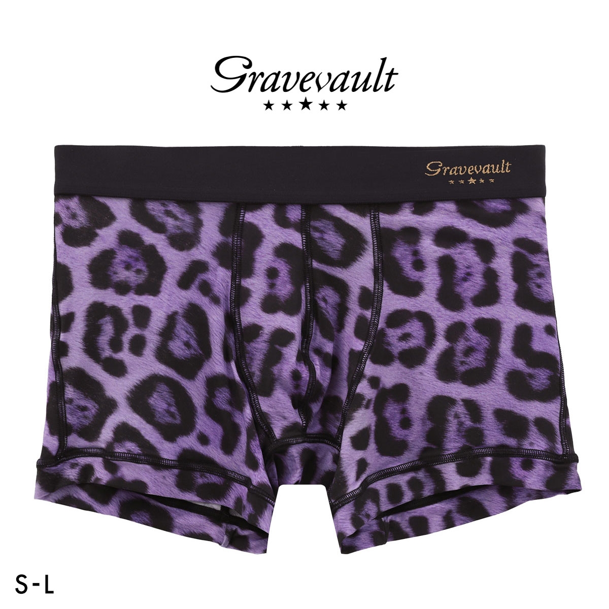 グレイブボールト Jaguar ショートボクサー メンズ ボクサーパンツ 前とじ S M L Gravevault(PU-パープル-S)