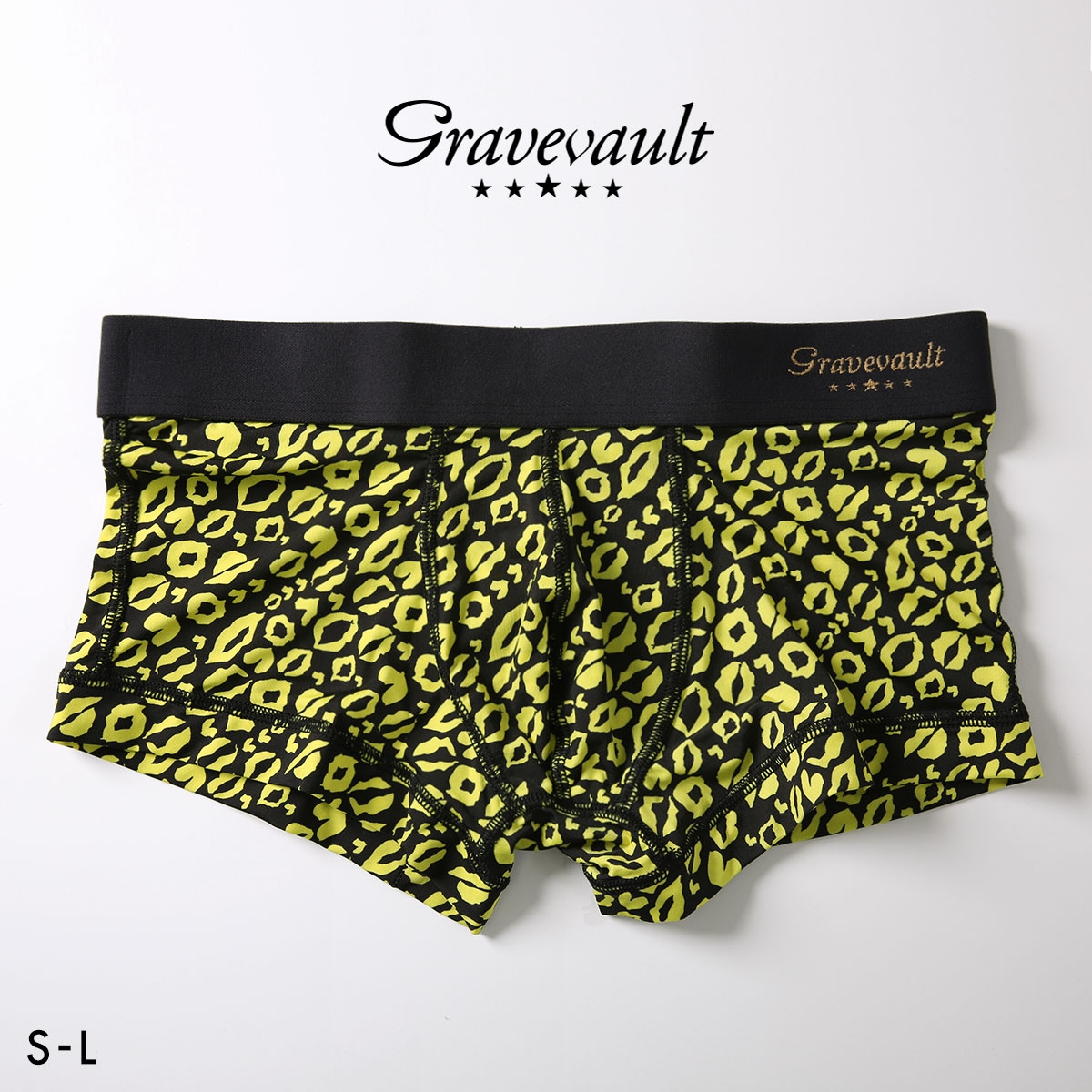 グレイブボールト LIP MARKS ローライズ ボクサーパンツ メンズ 前とじ S M L Gravevault(YE-イエロー-S)