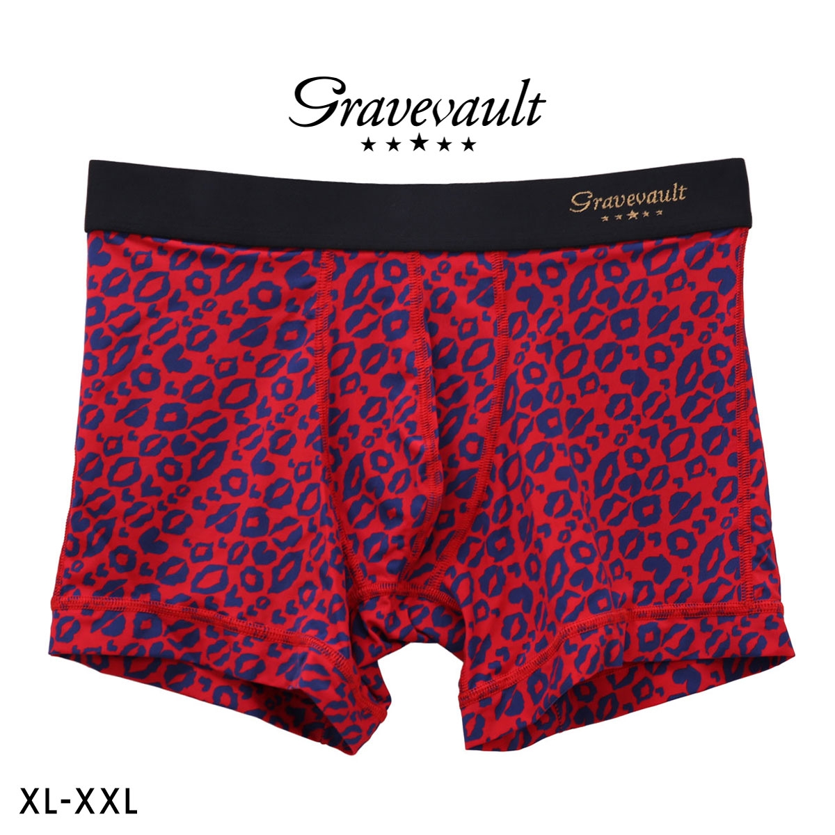 グレイブボールト LIP MARKS ショートボクサー メンズ ボクサーパンツ メンズ 前とじ 大きいサイズ XL XXL Gravevault(BU-ブルー-XL)