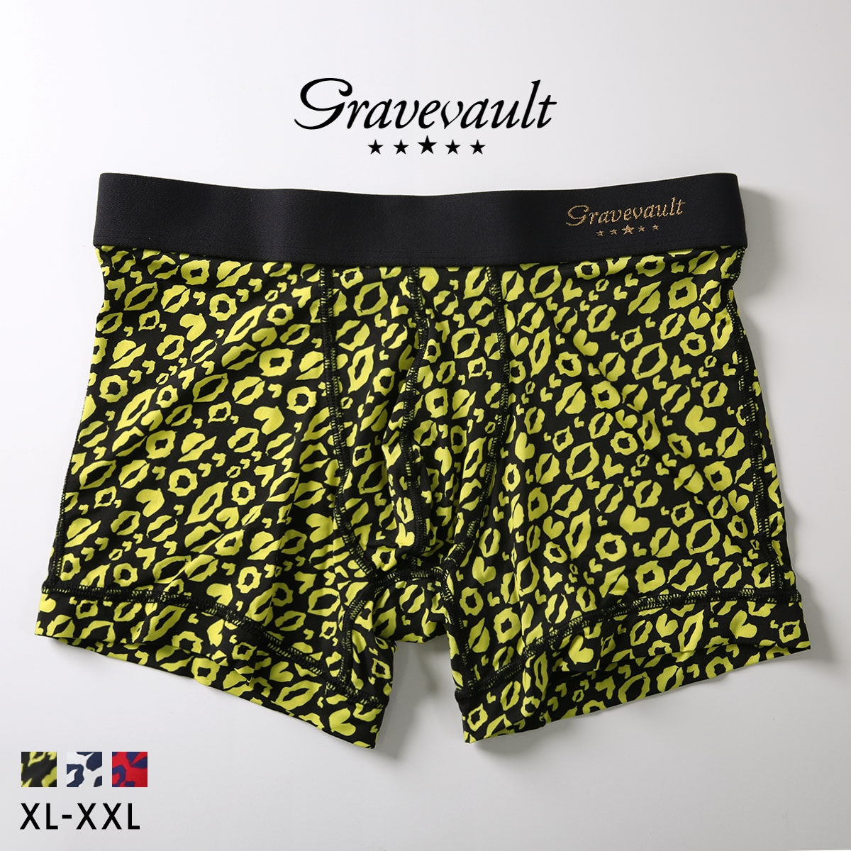 グレイブボールト LIP MARKS ショートボクサー メンズ ボクサーパンツ メンズ 前とじ 大きいサイズ XL XXL Gravevault