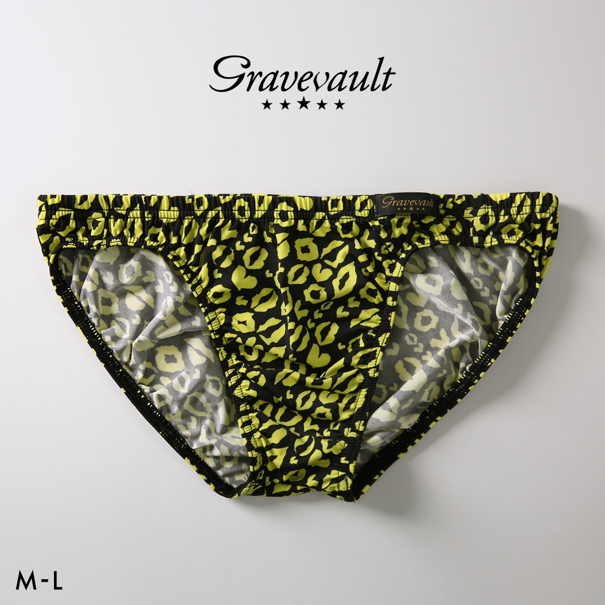 グレイブボールト LIP MARKS フルバック ビキニ メンズ ブリーフ 前とじ M L Gravevault(YE-イエロー-M)