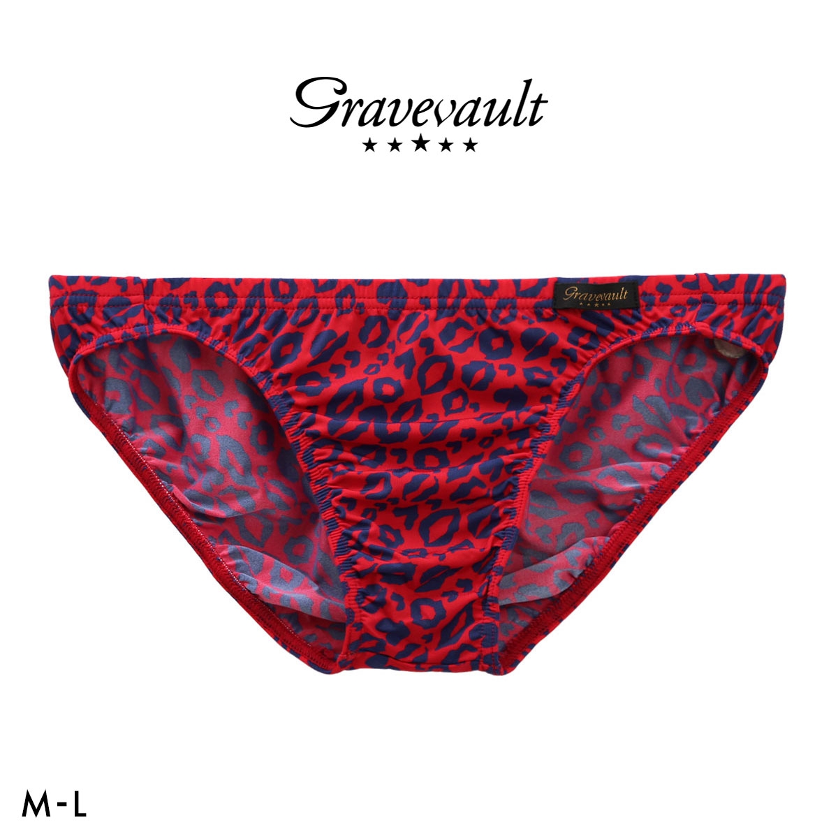 グレイブボールト LIP MARKS フルバック ビキニ メンズ ブリーフ 前とじ M L Gravevault(BU-ブルー-M)