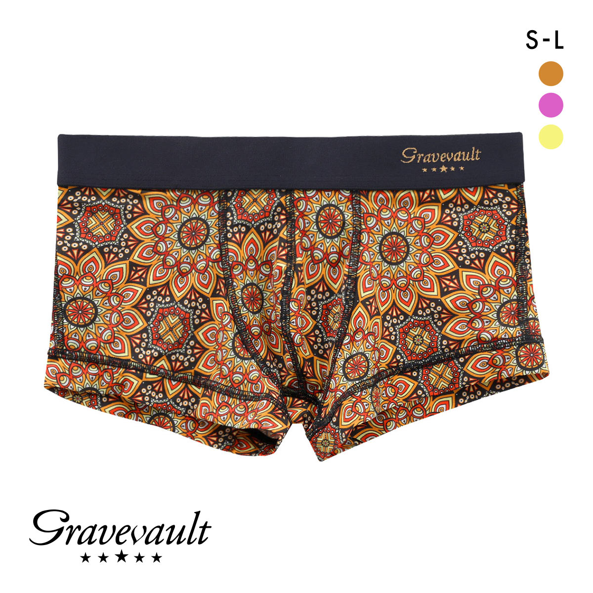 グレイブボールトGravevault×CLOUDY I Like You Just the way You are ローライズ ボクサーパンツ SML 3061141 前とじ(OR-オレンジ-S)