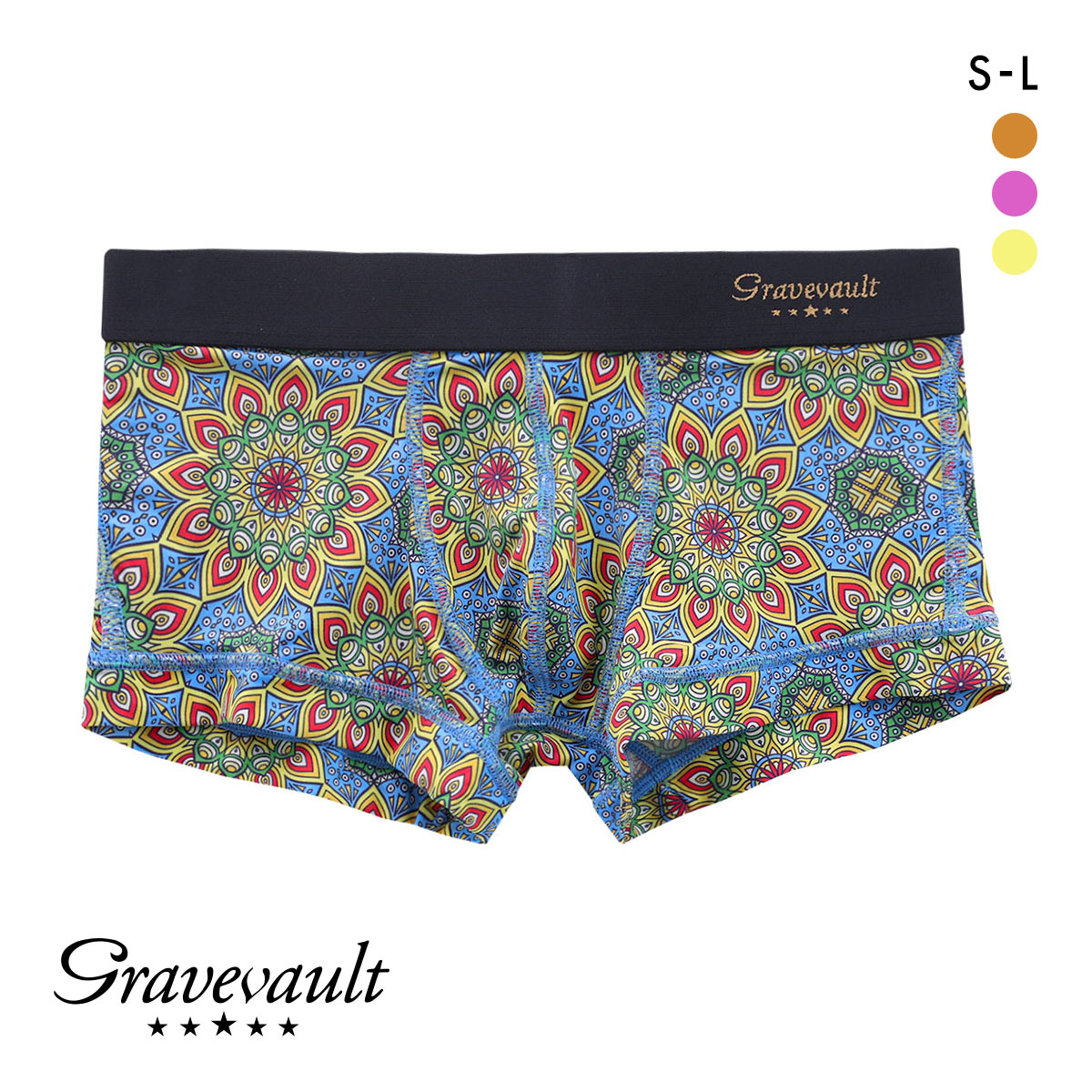 グレイブボールトGravevault×CLOUDY I Like You Just the way You are ローライズ ボクサーパンツ SML 3061141 前とじ(YE-イエロー-S)