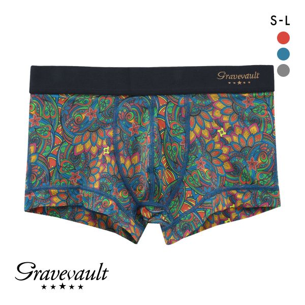 グレイブボールト Gravevault×CLOUDY FLORATICA ローライズ ボクサーパンツ SML 前とじ クラウディコラボ 日本製 メンズ 国産