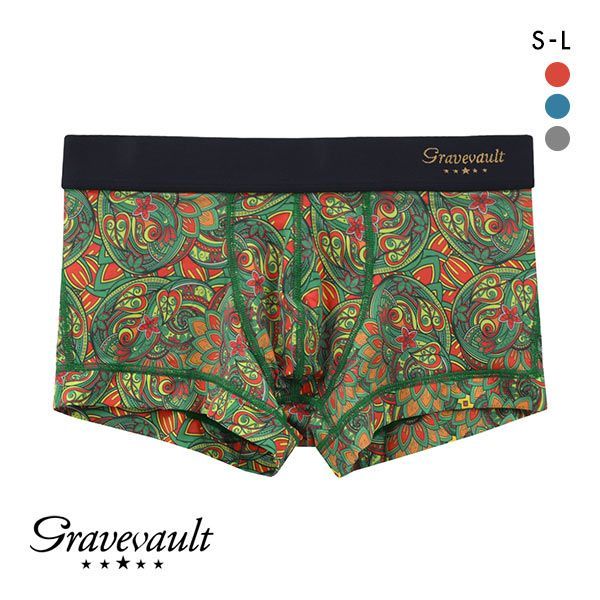 グレイブボールト Gravevault×CLOUDY FLORATICA ローライズ ボクサーパンツ SML 前とじ クラウディコラボ 日本製 メンズ 国産