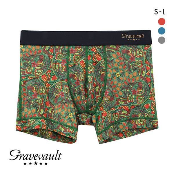 グレイブボールト Gravevault×CLOUDY FLORATICA ショート ボクサーパンツ SML 前とじ クラウディコラボ 日本製 メンズ 国産