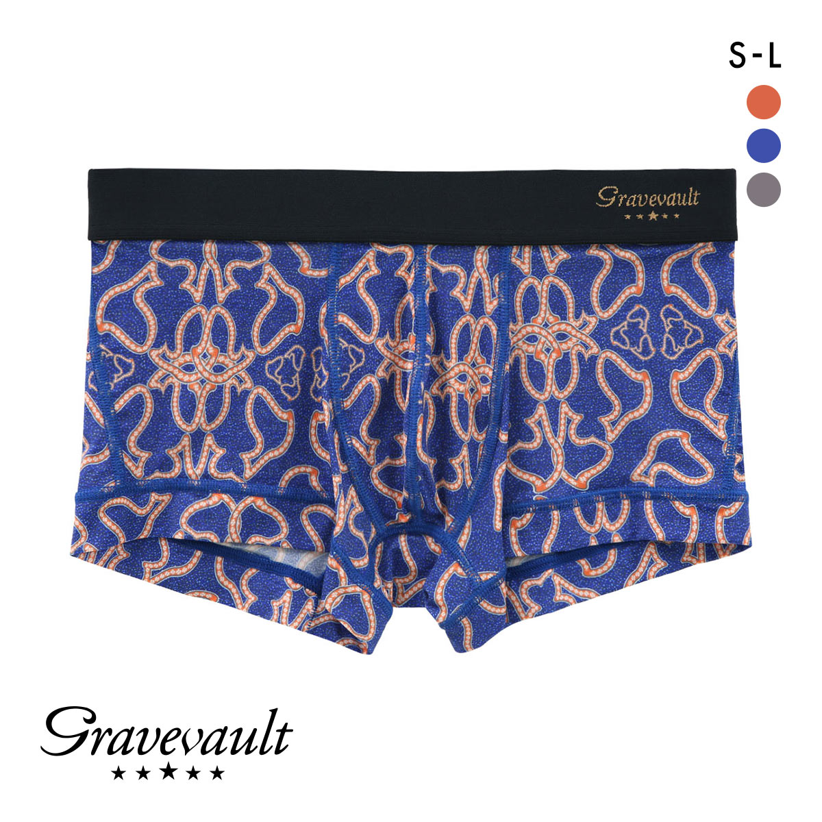 グレイブボールト Gravevault×CLOUDY ASOMDWE ローライズ ボクサーパンツ SML 前とじ クラウディコラボ 日本製 メンズ 国産(NV-ネイビー-S)