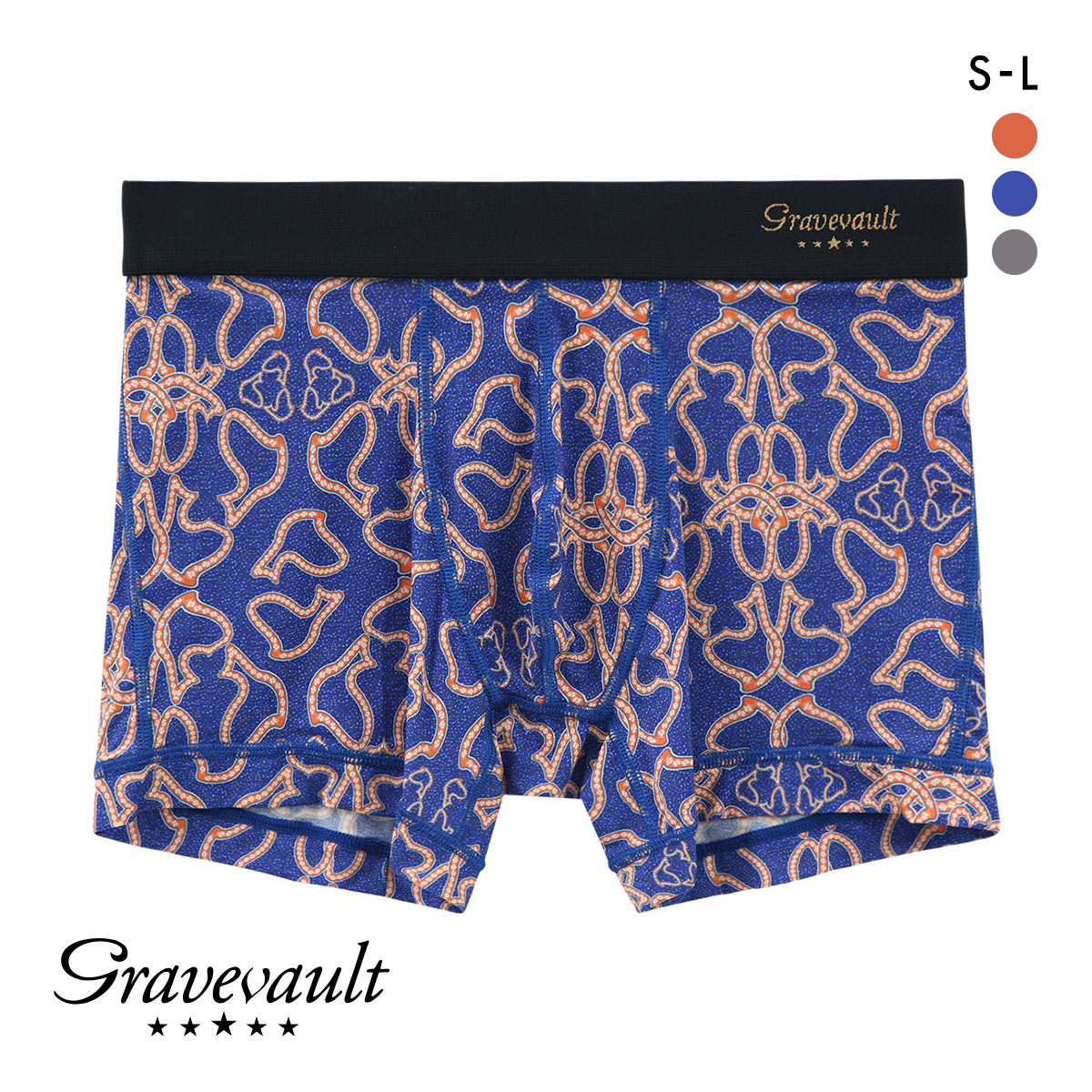 グレイブボールト Gravevault×CLOUDY ASOMDWE ショート ボクサーパンツ SML 3061342 前とじ クラウディコラボ 日本製 メンズ 国産(NV-ネイビー-S)