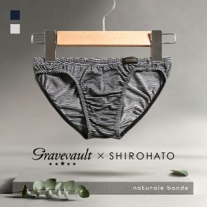 グレイブボールトGravevault × SHIROHATO 別注 naturale bande フルバック ビキニ ブリーフ メンズ M L 天然素材