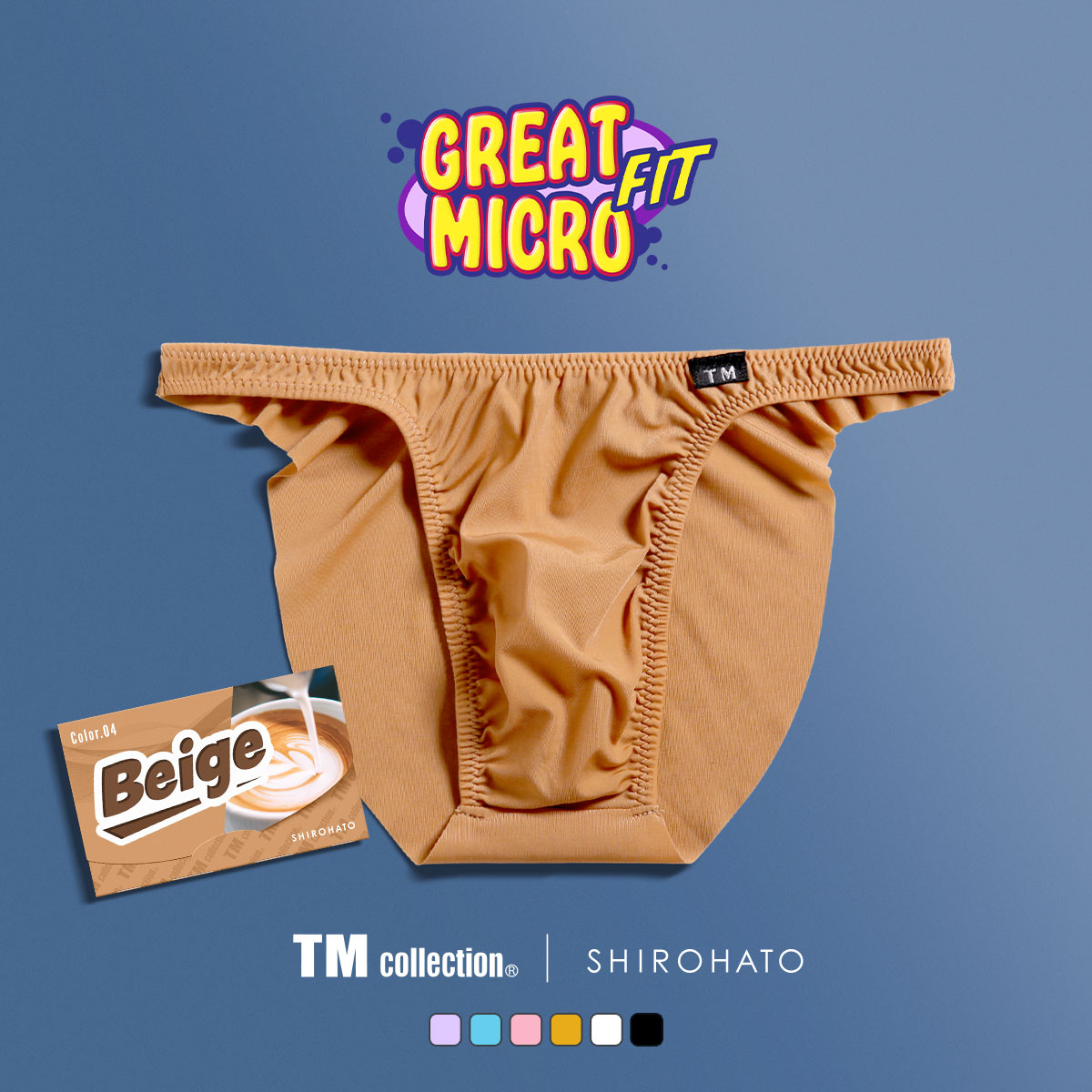 ティーエム コレクション TM collection × SHIROHATO コラボ GMF フリーカット ノンライン フルバック ビキニ 薄い 軽い 透け(BE-ベージュ-M)