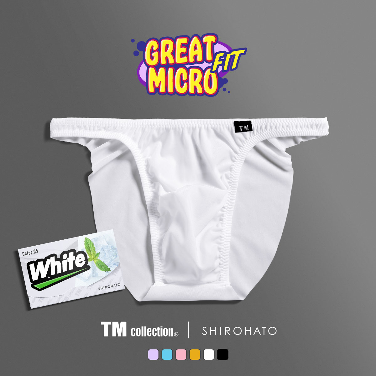 ティーエム コレクション TM collection × SHIROHATO コラボ GMF フリーカット ノンライン フルバック ビキニ 薄い 軽い 透け(WH-ホワイト-M)