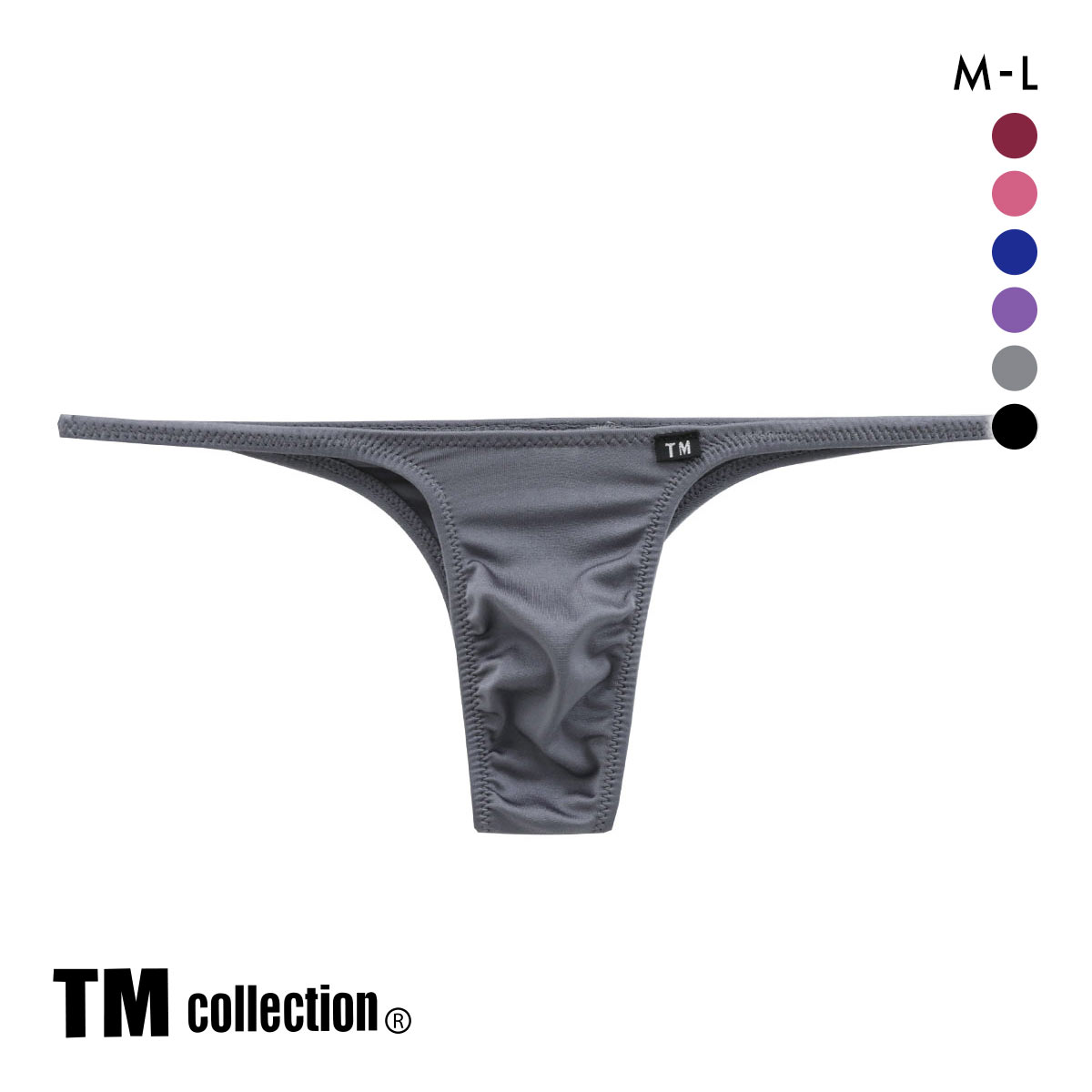 ティーエム コレクション TM collection Shinysmooth ハギナシシャープ ハーフバック ハイライズ ML メンズ ビキニ ブリーフ セクシー(GY-グレー-M)