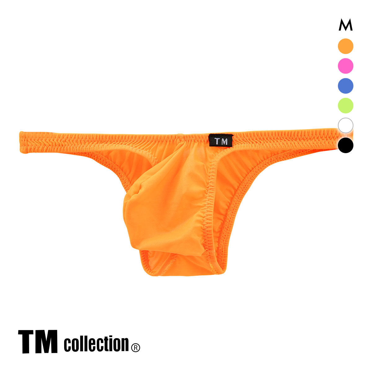 ティーエム コレクション TM collection Clearskin 極小もっこりスタイル ハーフバック M 透け メンズ ビキニ ブリーフ セクシー 前閉じ(OR-オレンジ-M)
