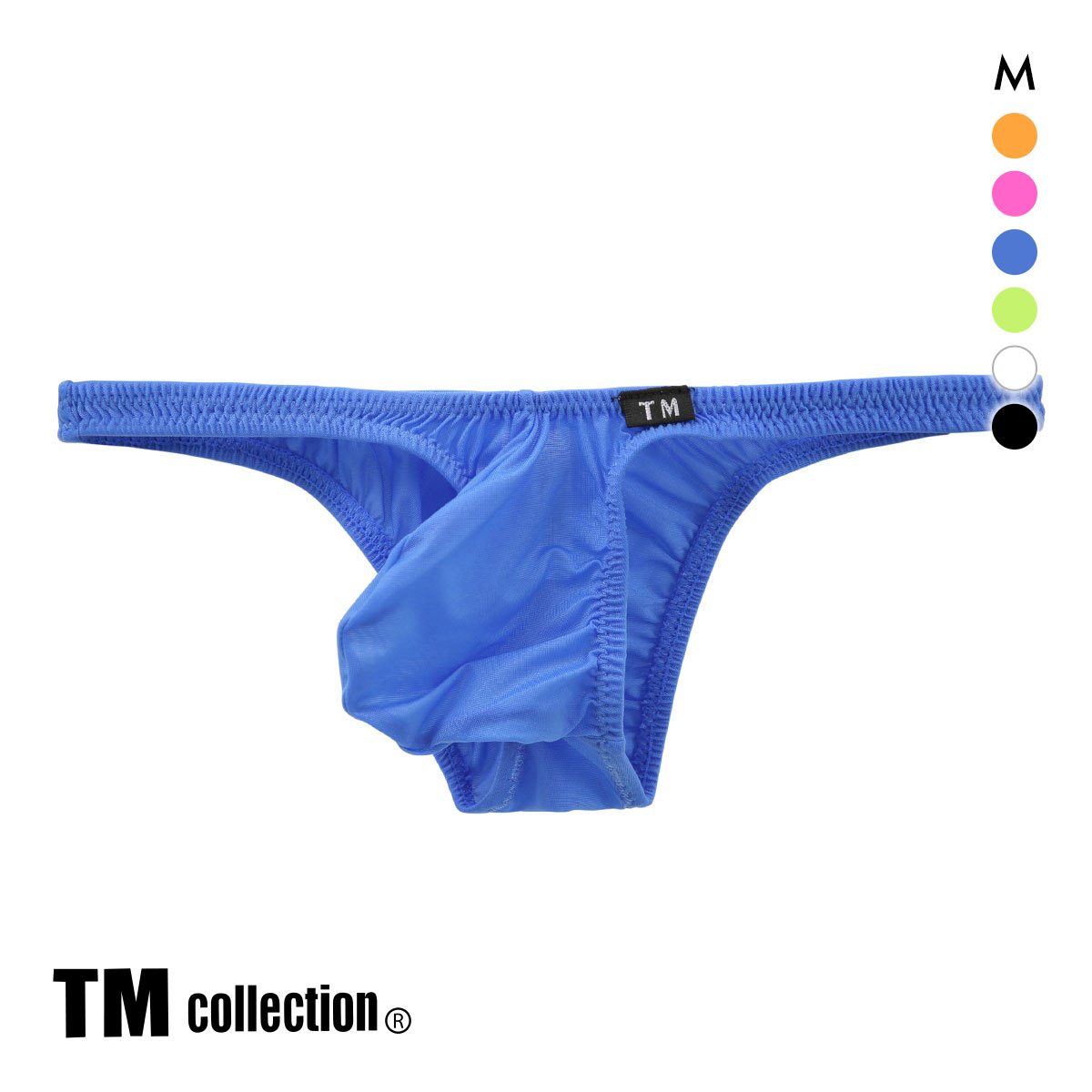 ティーエム コレクション TM collection Clearskin 極小もっこりスタイル ハーフバック M 透け メンズ ビキニ ブリーフ セクシー 前閉じ(BU-ブルー-M)