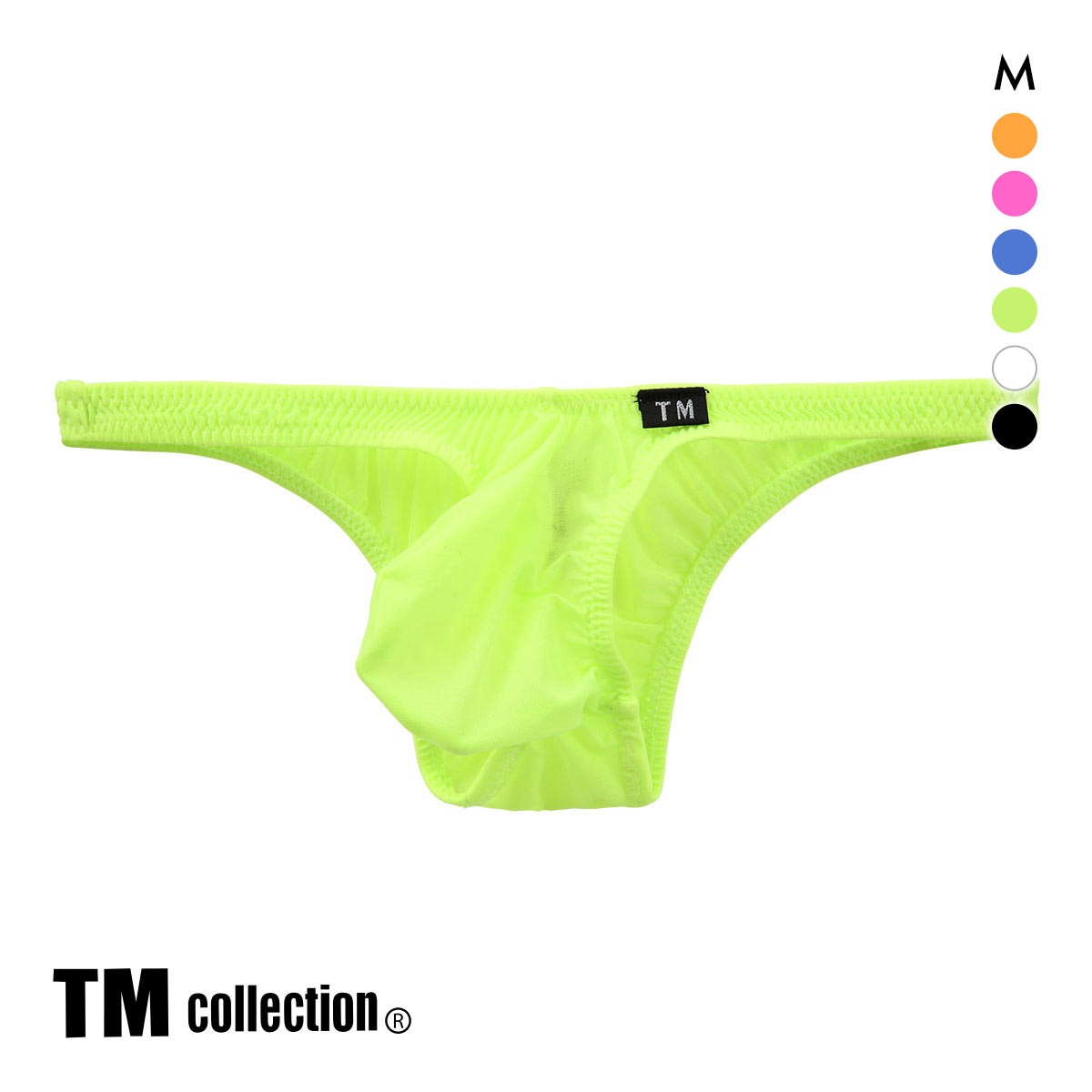 ティーエム コレクション TM collection Clearskin 極小もっこりスタイル ハーフバック M 透け メンズ ビキニ ブリーフ セクシー 前閉じ(GR-グリーン-M)