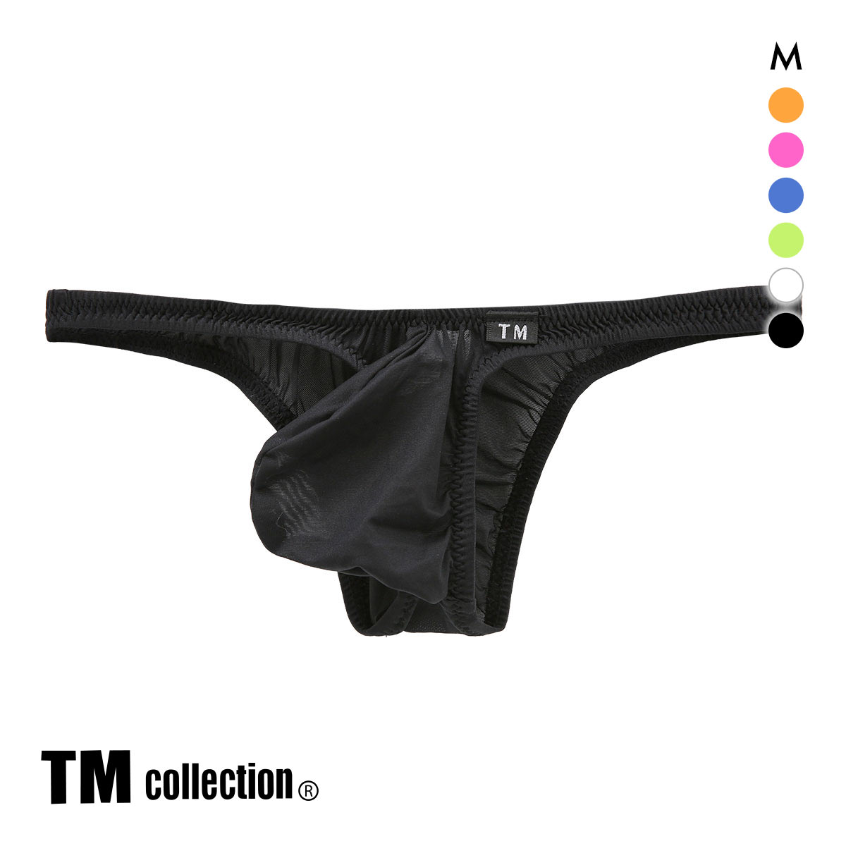ティーエム コレクション TM collection Clearskin 極小もっこりスタイル ハーフバック M 透け メンズ ビキニ ブリーフ セクシー 前閉じ(BK-ブラック-M)