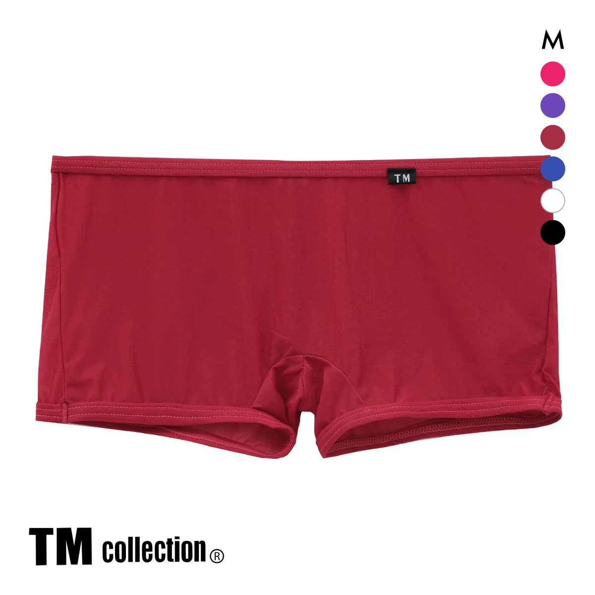 ティーエム コレクション TM collection Clearskin フラットローライズ ボクサー ML 透け メンズ セクシー 前閉じ(WI-ワイン-M)