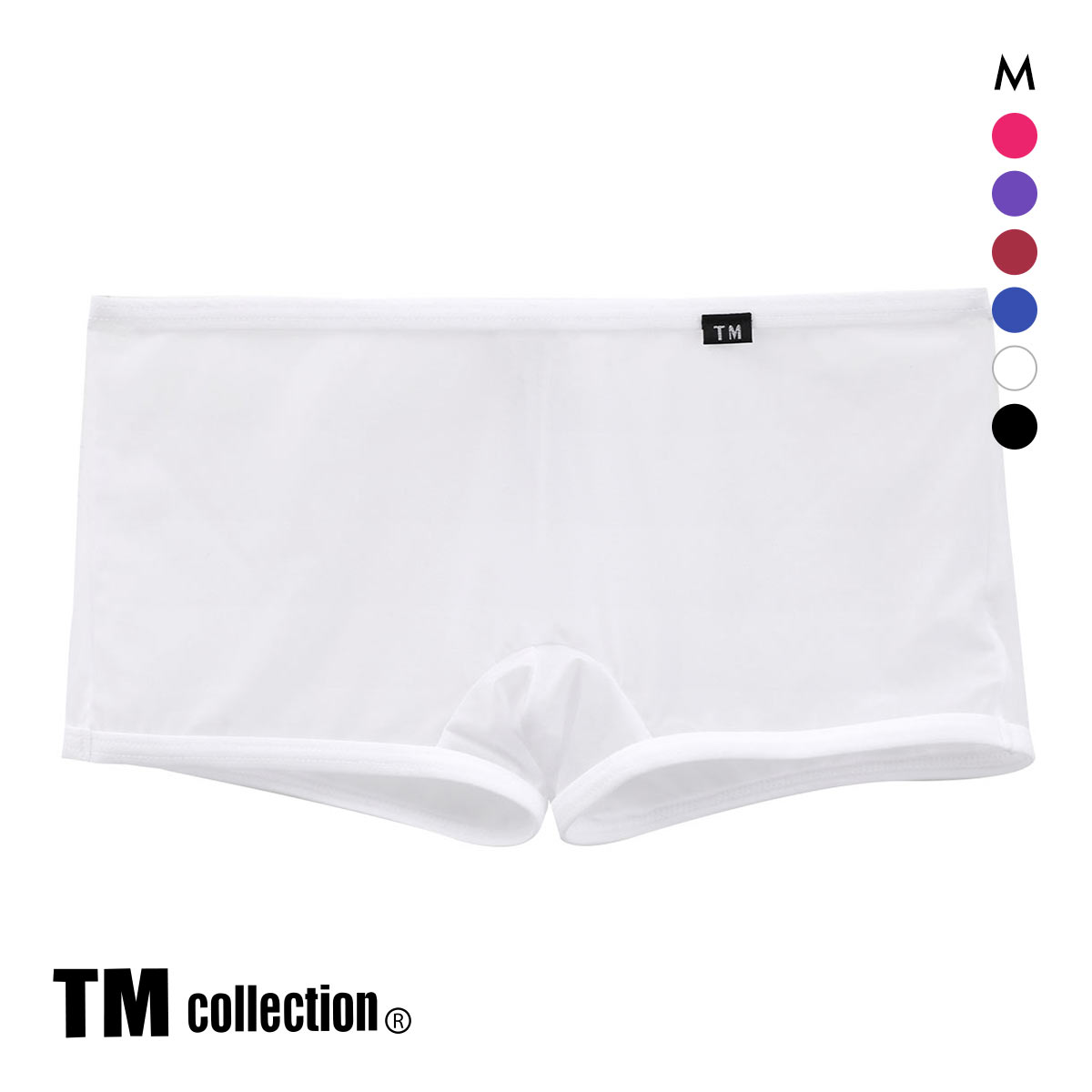 ティーエム コレクション TM collection Clearskin フラットローライズ ボクサー ML 透け メンズ セクシー 前閉じ(WH-ホワイト-M)