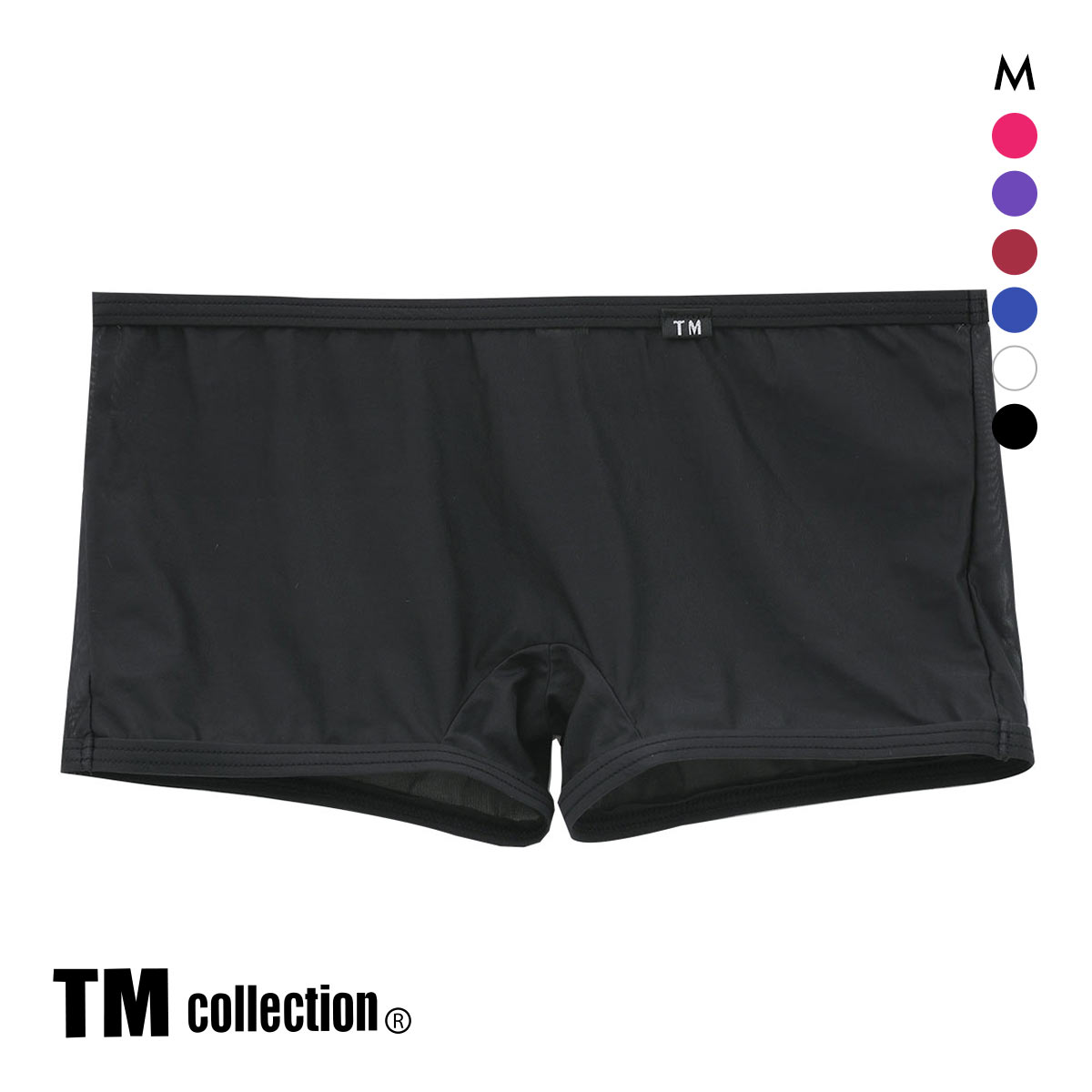 ティーエム コレクション TM collection Clearskin フラットローライズ ボクサー ML 透け メンズ セクシー 前閉じ(BK-ブラック-M)
