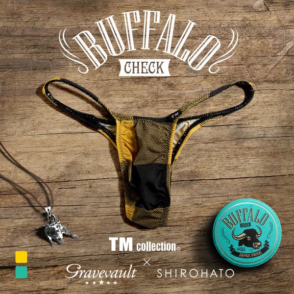 ティーエムコレクション TM collection×Gravevault×SHIROHATO トリプルコラボ Buffalo Check ハギ無しシャープ リオバック
