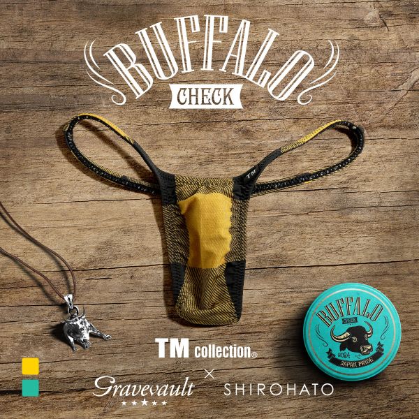 ティーエムコレクション TM collection×Gravevault×SHIROHATO トリプルコラボ Buffalo Check ハギ無しシャープ Tバック