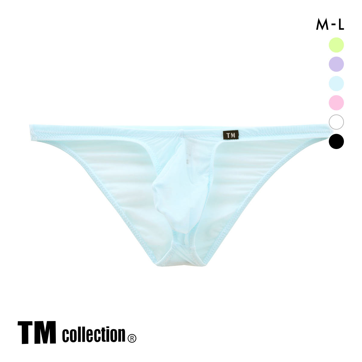 ティーエム コレクション TM collection Clearskin ハイブリッドビキニ フルバック ML 透け メンズ ブリーフ セクシー 前閉じ(BU-ブルー-M)