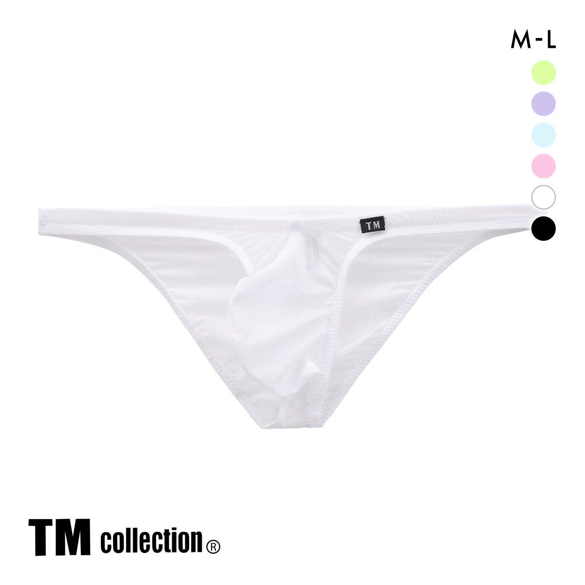 ティーエム コレクション TM collection Clearskin ハイブリッドビキニ フルバック ML 透け メンズ ブリーフ セクシー 前閉じ(WH-ホワイト-M)