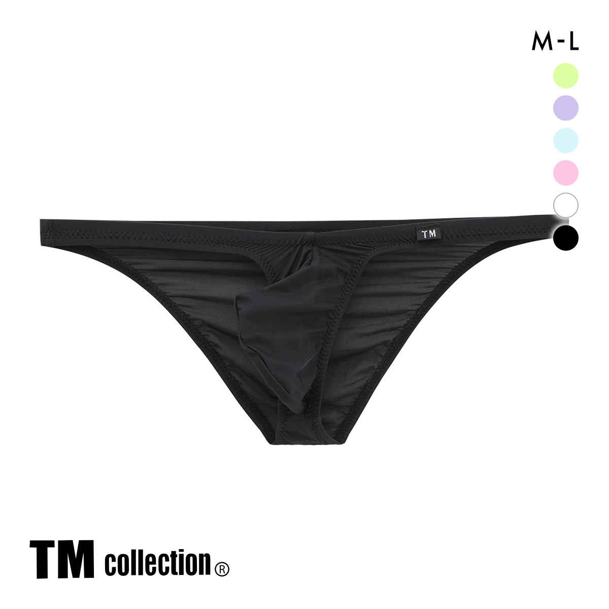 ティーエム コレクション TM collection Clearskin ハイブリッドビキニ フルバック ML 透け メンズ ブリーフ セクシー 前閉じ(BK-ブラック-M)