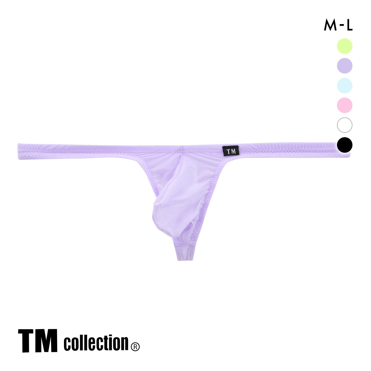ティーエム コレクション TM collection Clearskin ハイブリッドビキニ Tバック ML 透け メンズ ブリーフ セクシー 前閉じ(PU-パープル-M)
