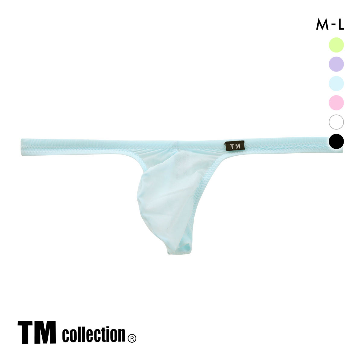 ティーエム コレクション TM collection Clearskin ハイブリッドビキニ Tバック ML 透け メンズ ブリーフ セクシー 前閉じ(BU-ブルー-M)