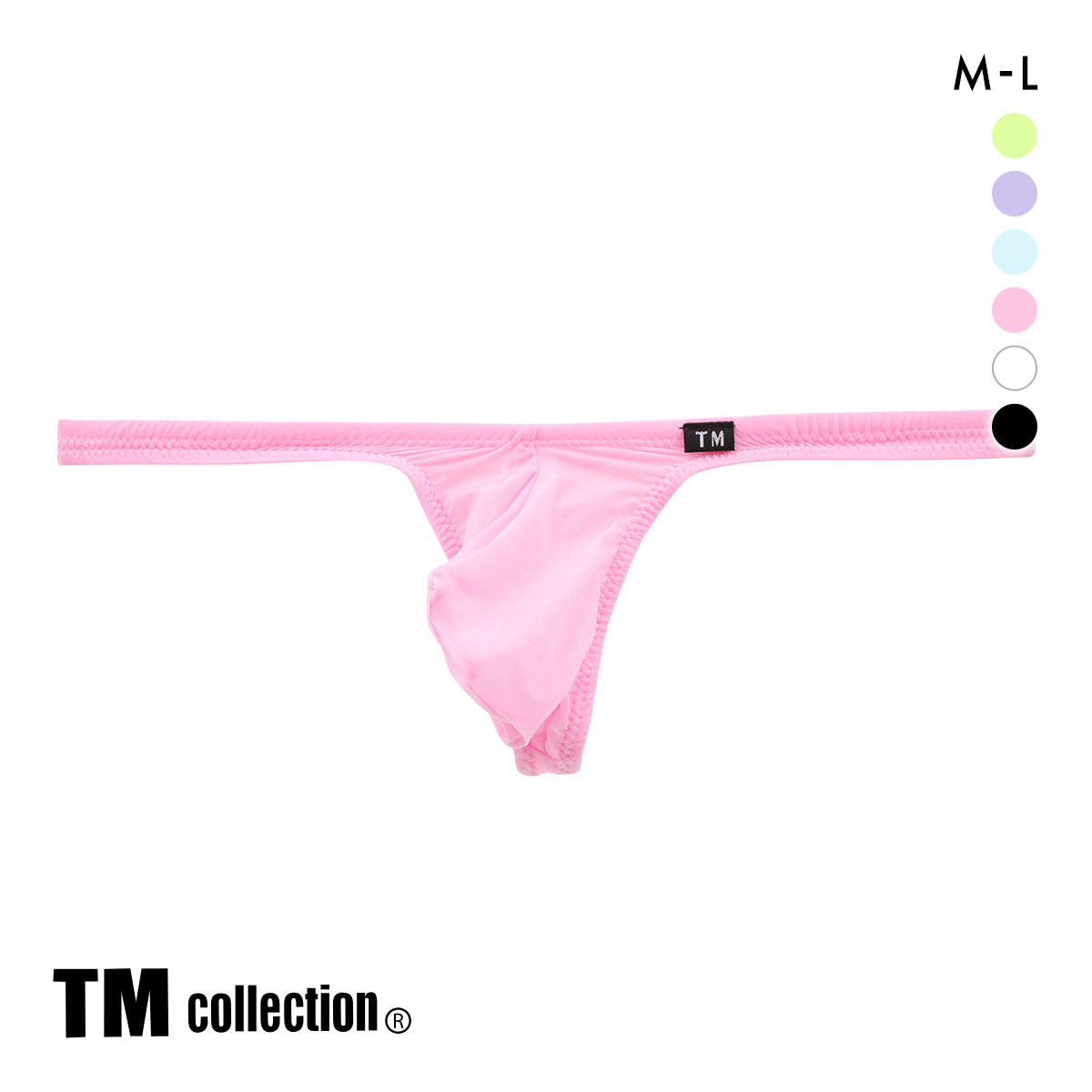 ティーエム コレクション TM collection Clearskin ハイブリッドビキニ Tバック ML 透け メンズ ブリーフ セクシー 前閉じ(PI-ピンク-M)