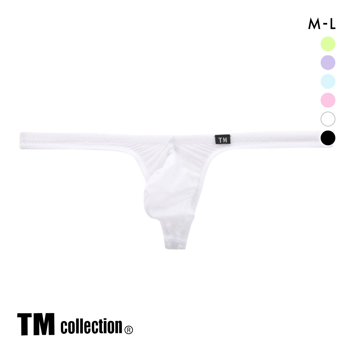 ティーエム コレクション TM collection Clearskin ハイブリッドビキニ Tバック ML 透け メンズ ブリーフ セクシー 前閉じ(WH-ホワイト-M)