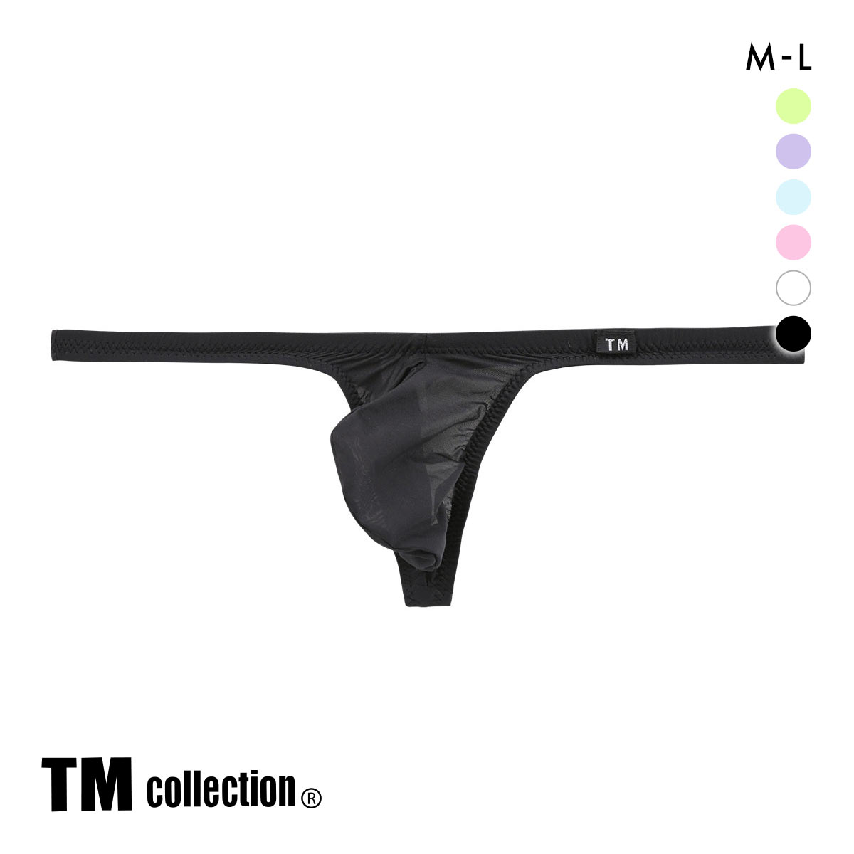 ティーエム コレクション TM collection Clearskin ハイブリッドビキニ Tバック ML 透け メンズ ブリーフ セクシー 前閉じ(BK-ブラック-M)