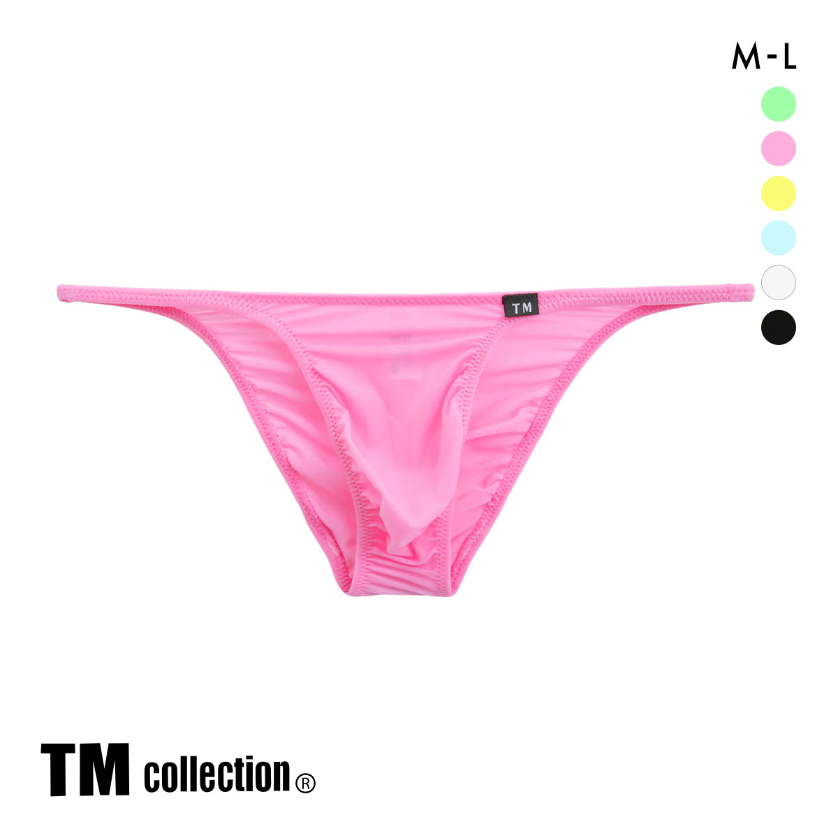 ティーエム コレクション NewT2M2 ハギ無しシャープ comfort candycolor ハーフバック ML ビキニ メンズ TM collection(PI-ピンク-M)