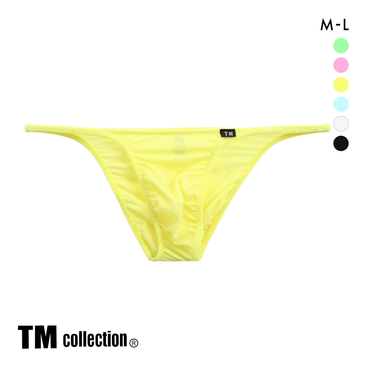ティーエム コレクション NewT2M2 ハギ無しシャープ comfort candycolor ハーフバック ML ビキニ メンズ TM collection(YE-イエロー-M)
