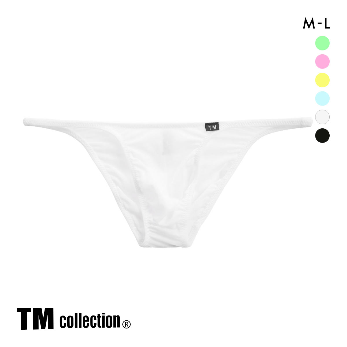 ティーエム コレクション NewT2M2 ハギ無しシャープ comfort candycolor ハーフバック ML ビキニ メンズ TM collection(WH-ホワイト-M)