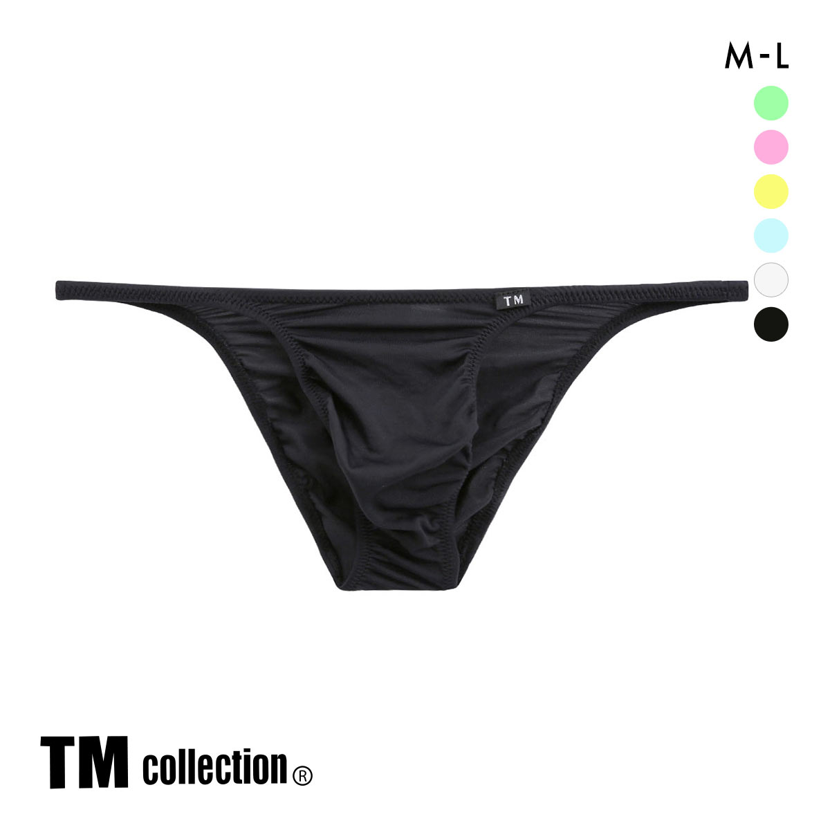 ティーエム コレクション NewT2M2 ハギ無しシャープ comfort candycolor ハーフバック ML ビキニ メンズ TM collection(BK-ブラック-M)