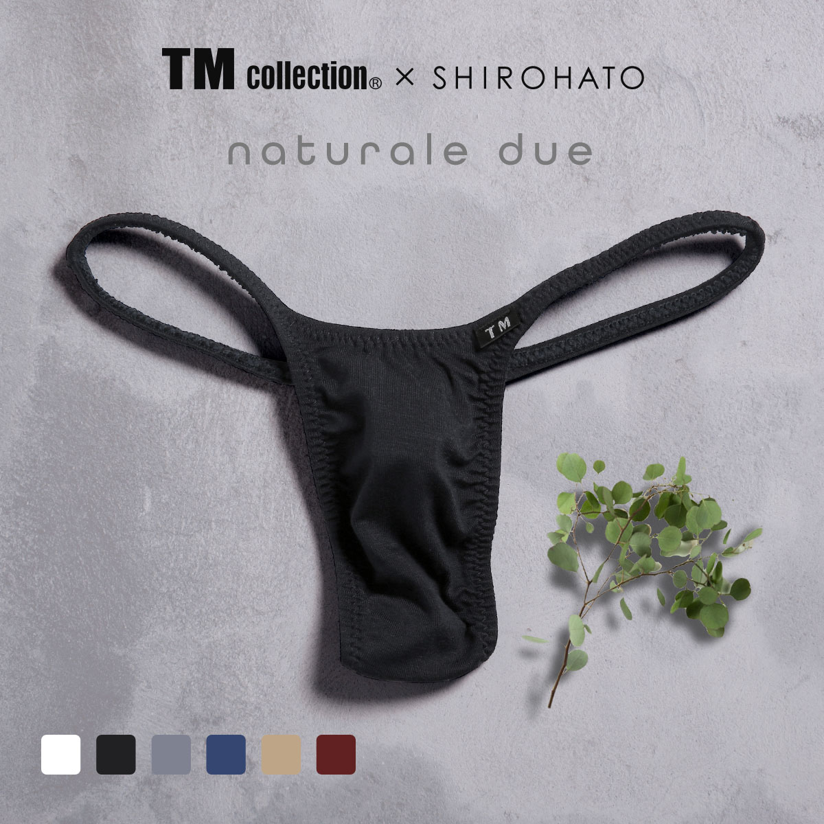 ティーエムコレクション TM collection×Gravevault×SHIROHATO トリプルコラボ naturale due ハギ無しシャープ Tバック メンズ(BK-ブラック-M)