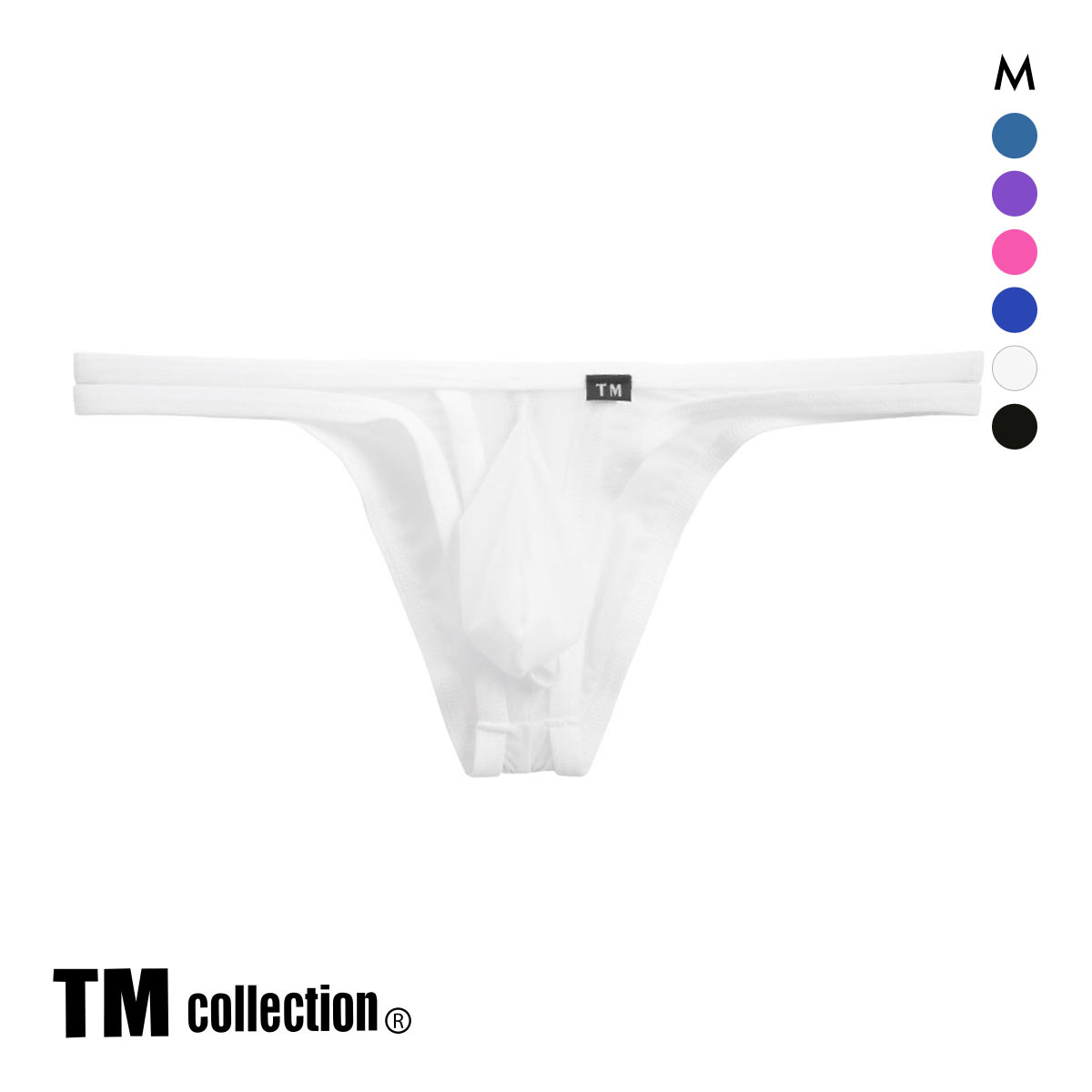 ティーエム コレクション Clearskin カップぷっくり ビキニ マックスバルジ モッコリ 透け メンズ ブリーフ セクシー 前閉じ(WH-ホワイト-M)